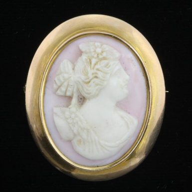 Shell-Cameo-Pin-14K-Gold