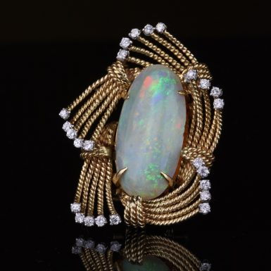 Pre-Owned Austrian Opal & Diamond Brooch