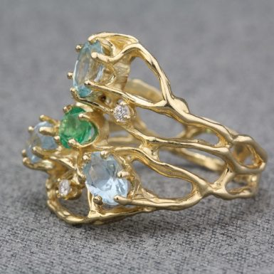 Pre-Owned-14-Karat-Yellow-Gold-Multi-Gemstone-Ring