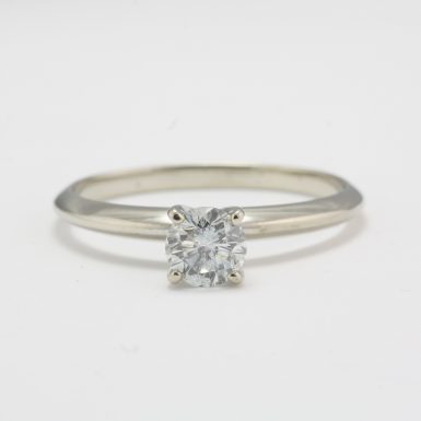 Pre-Owned 14 Karat White Gold Diamond Solitaire Ring