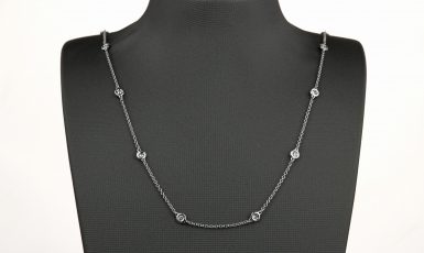 14k White Gold Pre-owned Diamond-by-the-inch Necklace