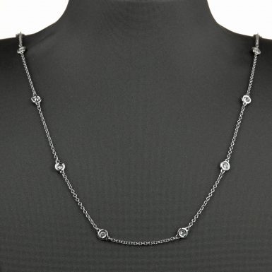 14k White Gold Pre-owned Diamond-by-the-inch Necklace