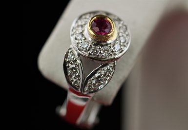 18k Pre-owned Ruby & Diamond Earrings