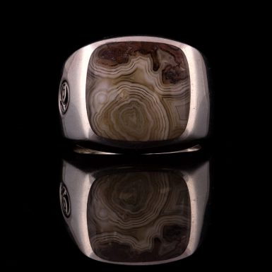 Pre-owned Sterling David Yurman Men’s Agate Ring