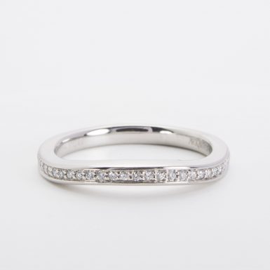 Pre-owned Platinum Diamond Contour Wedding Band