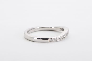 Pre-owned Platinum Diamond Contour Wedding Band