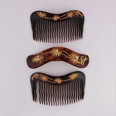 ANTIQUE 18K DIAMONDS 3PC HAIR COMBS