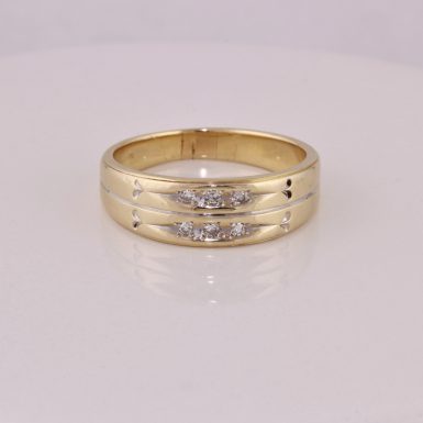 Pre-Owned 14K Art Carved GTS Men's Diamond Wedding Band