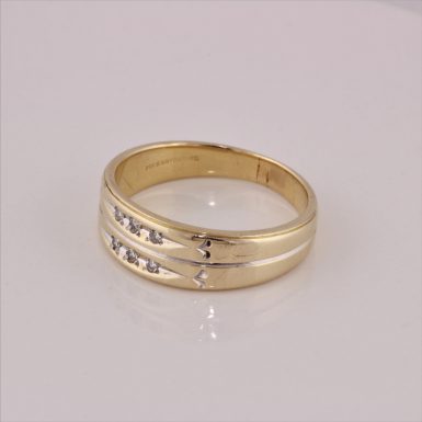 Pre-Owned 14K Art Carved GTS Men's Diamond Wedding Band