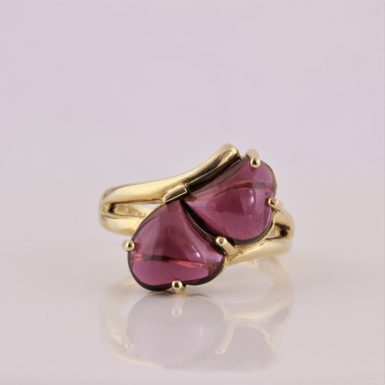 Pre-Owned 14k Heart/Cabochon Garnet Ring