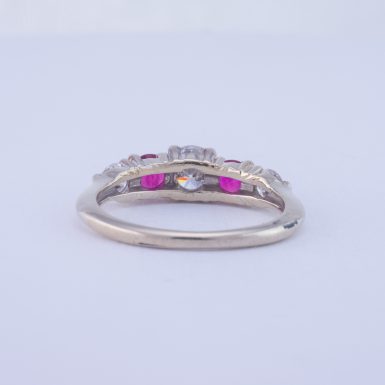 Pre-Owned 14k White Gold Diamond and Ruby Ring