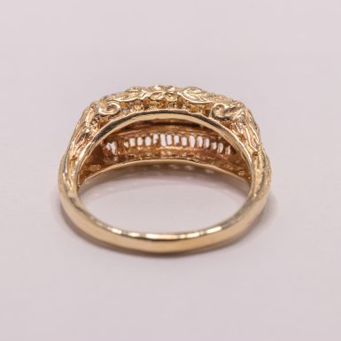 Pre-Owned 14k 3-Diamond Filigree Band