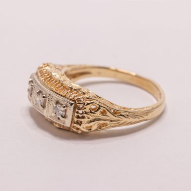 Pre-Owned 14k 3-Diamond Filigree Band