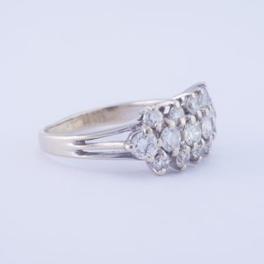 Vintage Diamond Band in 14k White Gold