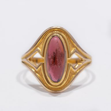 Art Noveau Garnet Ring 9-10 Karat Gold