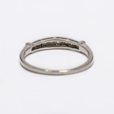 Vintage Diamond Channel Band in 14k White Gold