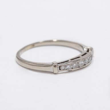 Vintage Diamond Channel Band in 14k White Gold