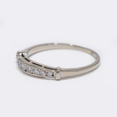 Vintage Diamond Channel Band in 14k White Gold