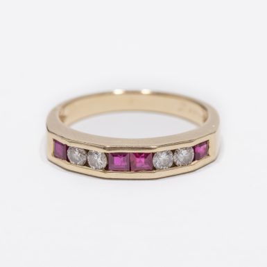 Pre-Owned 14k Ruby and Diamond Band