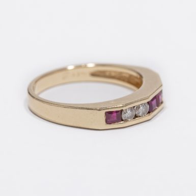 Pre-Owned 14k Ruby and Diamond Band