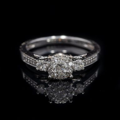 Pre-Owned 14k Cluster Style Diamond Engagement Ring