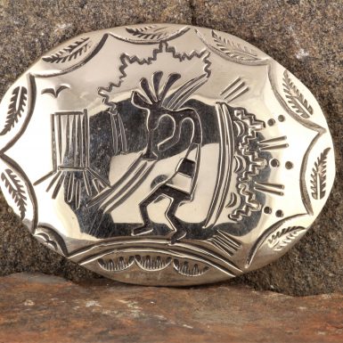 Pre-Owned Native American, Sterling Silver Kokopelli Belt Buckle, Signed: LN