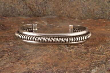 Pre-Owned Native American, Sterling Silver, Navajo Cuff Bracelet, Signed TAHE - Elaine Tahe