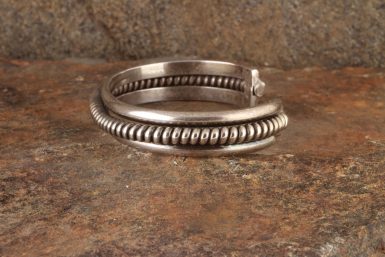 Pre-Owned Native American, Sterling Silver, Navajo Cuff Bracelet, Signed TAHE - Elaine Tahe