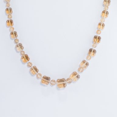 Art Deco Graduated Citrine Bead Necklace