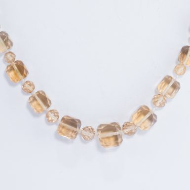 Art Deco Graduated Citrine Bead Necklace