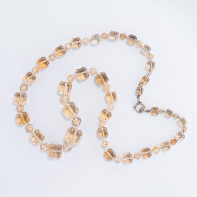 Art Deco Graduated Citrine Bead Necklace