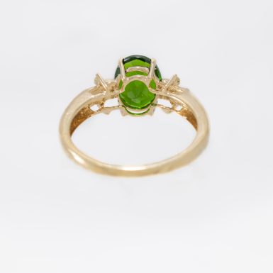 Pre-Owned 10K Chrome Diopside and Diamond Ring