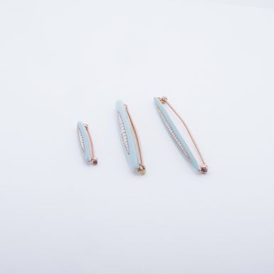 Vintage 14K 3-Piece Blue Enamel and Pearl Pins