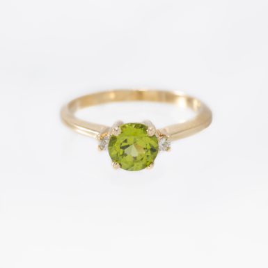 Pre-Owned Classic 14K Peridot & Diamond Ring