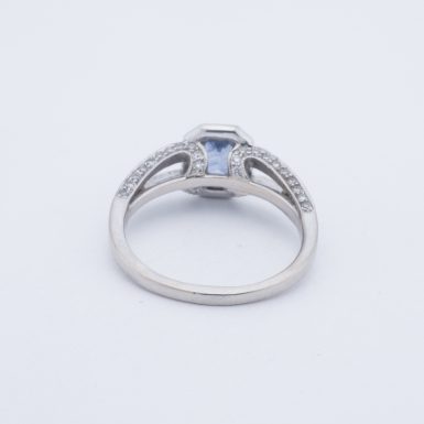 Pre-Owned 18K Halo Tanzanite and Diamond Ring