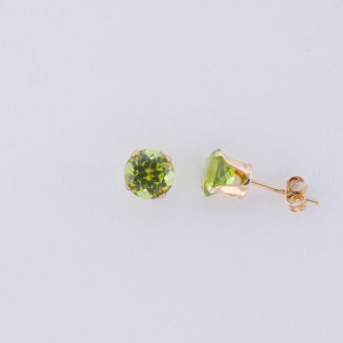 Pre-Owned 14K Peridot Stud Earrings