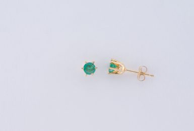 Pre-Owned 14K Emerald Stud Earrings