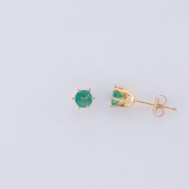 Pre-Owned 14K Emerald Stud Earrings