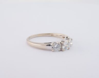 Pre-Owned 14k 3-Diamond Trellis Mount Engagement Ring