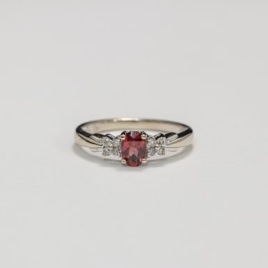 Pre-Owned 10K Garnet and Diamond Ring