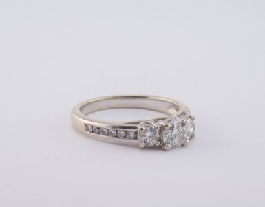 Pre-Owned Classic Journey Diamond Engagement Ring in 14 Karat White Gold