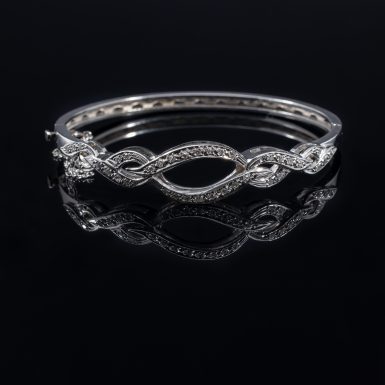 Pre-Owned 14K Diamond Bangle Bracelet