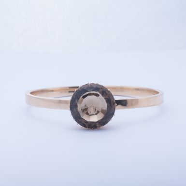 Vintage 14K Smokey Quartz Bangle Bracelet