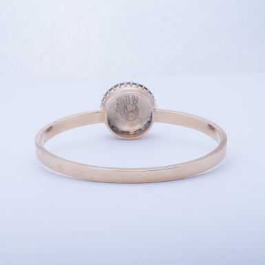 Vintage 14K Smokey Quartz Bangle Bracelet