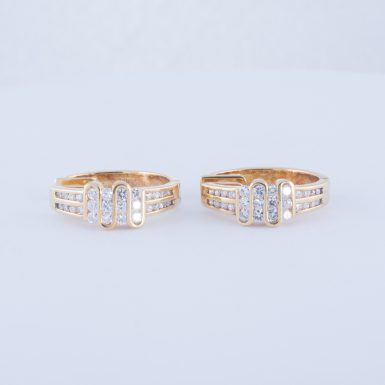 Pre-Owned, Contemporary and Elegant, 14K, Diamond Hoop Earrings with .80 Carats in Total Weight.