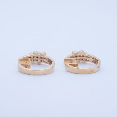 Pre-Owned, Contemporary and Elegant, 14K, Diamond Hoop Earrings with .80 Carats in Total Weight.