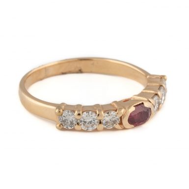 Pre-Owned 14K Ruby & Diamond Band