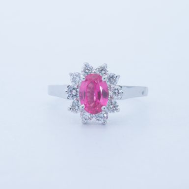 Pre-Owned 18K Spinel and Diamond Ring