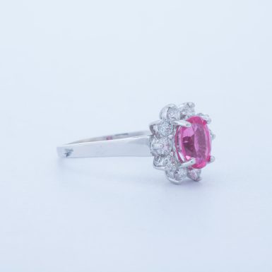 Pre-Owned 18K Spinel and Diamond Ring