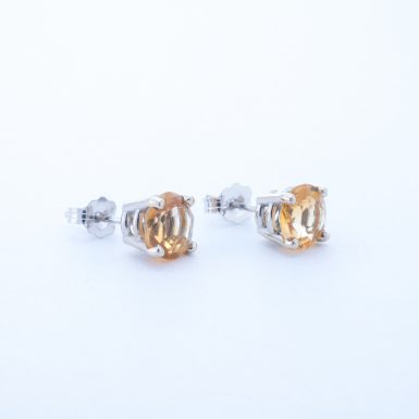 Pre-Owned 14K Classic Citrine Stud Earrings